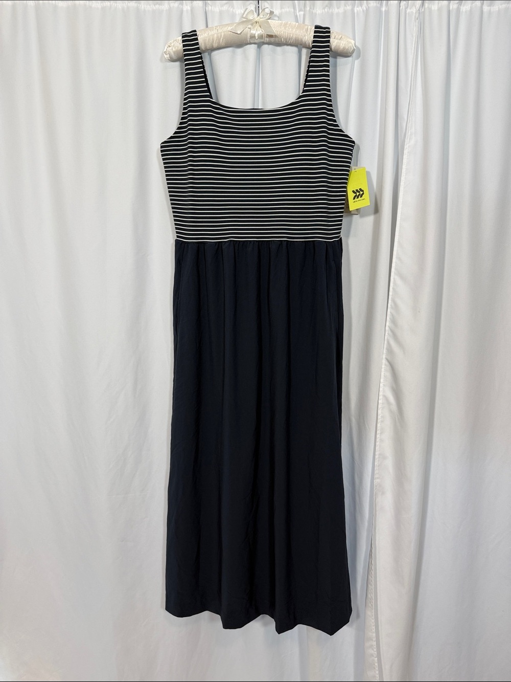 all in motion Navy & White Striped Tank Midi Dress